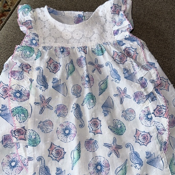 Picapino Girls Seahorse and Shells Two Piece Set Size 18M - Picture 3 of 7